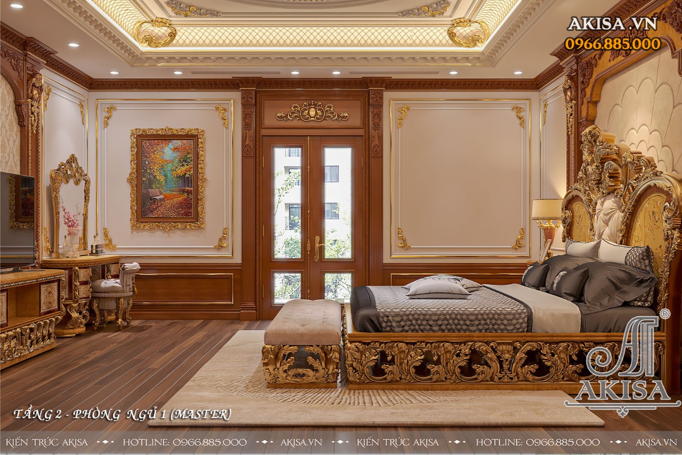 Mẫu nội thất biệt thự phong cách cổ điển - Phòng ngủ