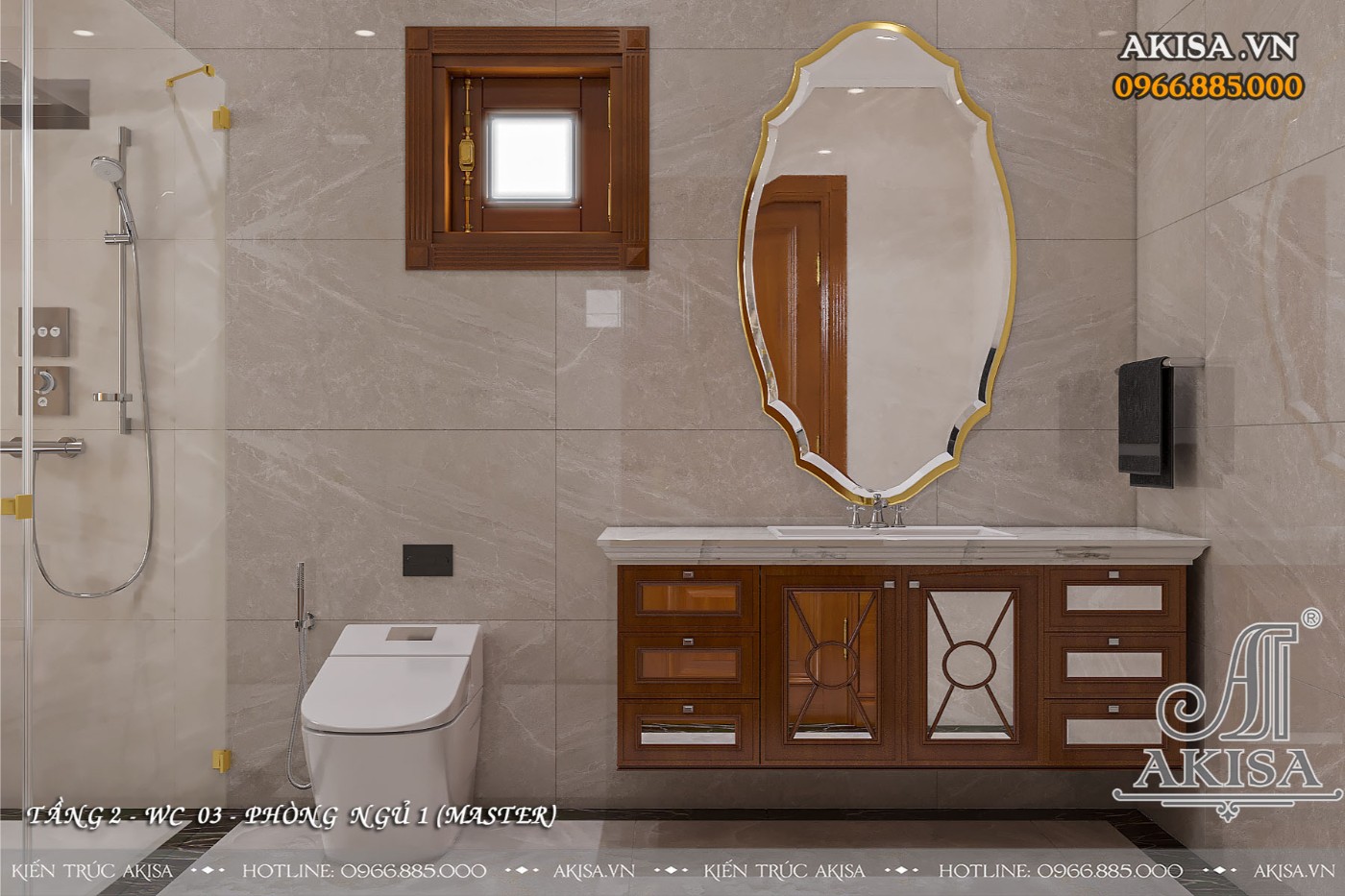 Mẫu nội thất biệt thự phong cách cổ điển - Phòng WC