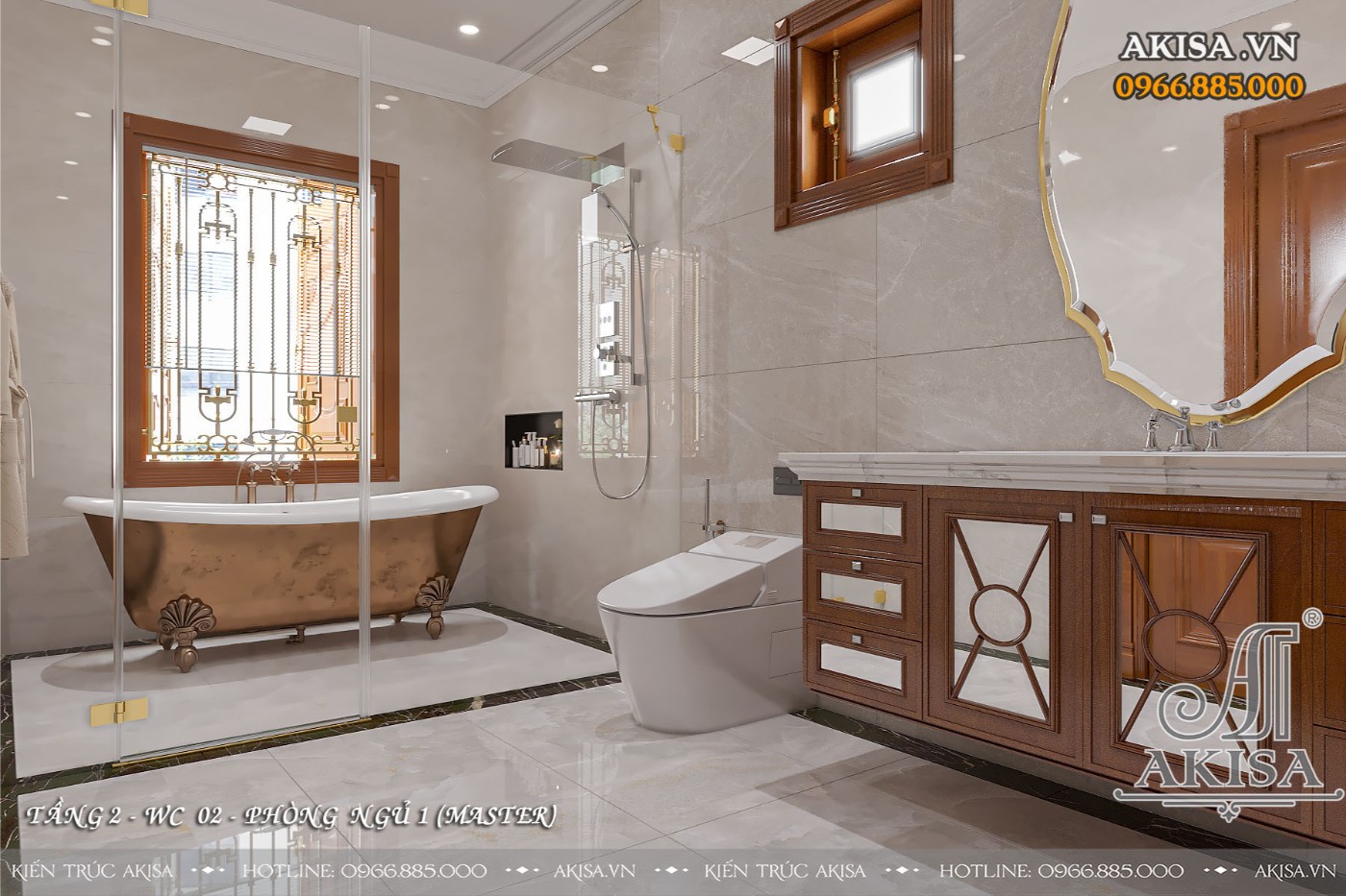 Mẫu nội thất biệt thự phong cách cổ điển - Phòng WC