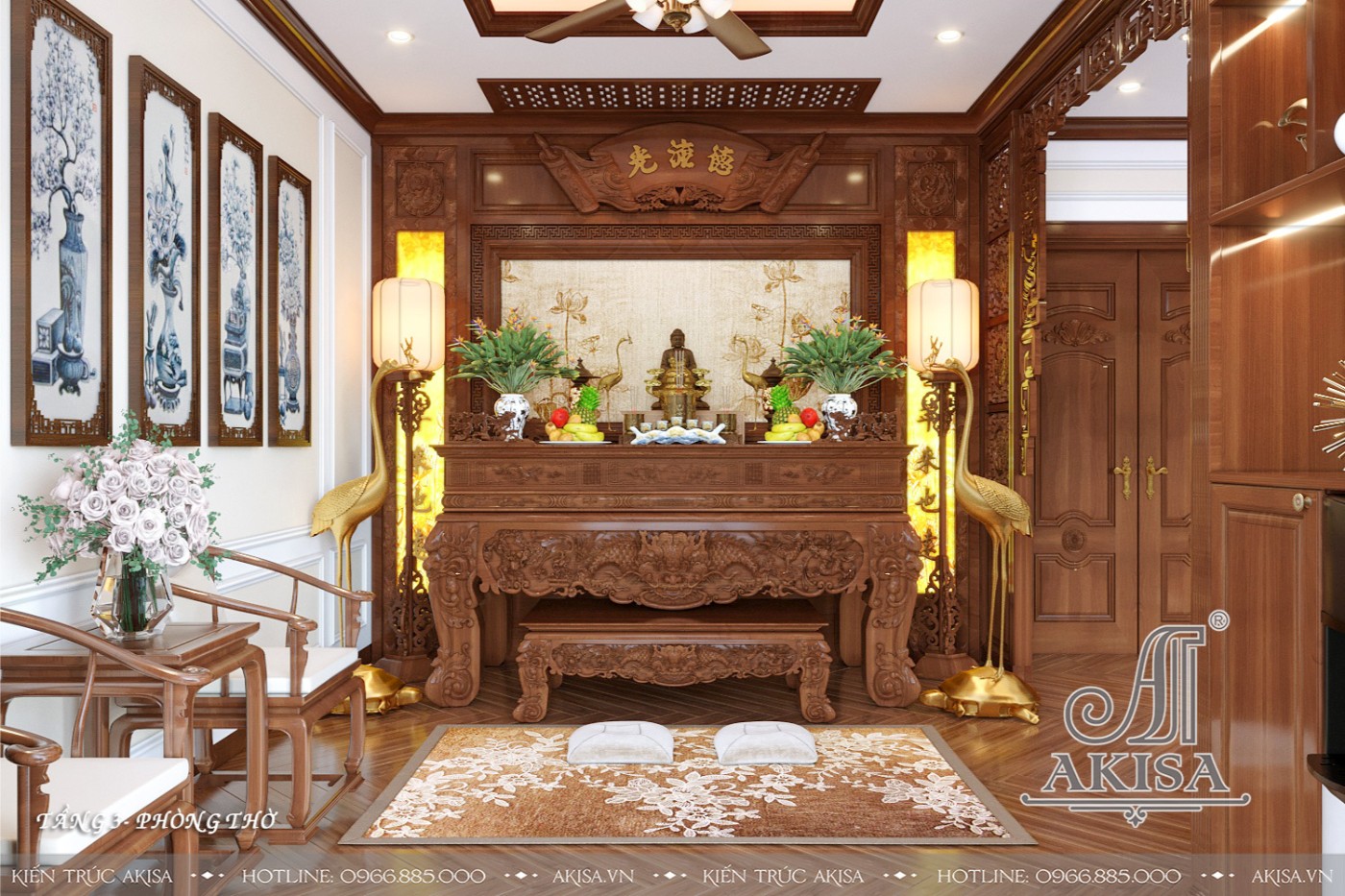 Thiết kế nội thất biệt thự đẹp - Phòng thờ