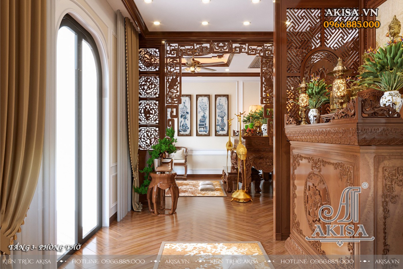 Thiết kế nội thất biệt thự đẹp - Phòng thờ