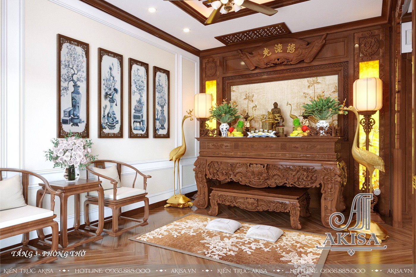Thiết kế nội thất biệt thự đẹp - Phòng thờ
