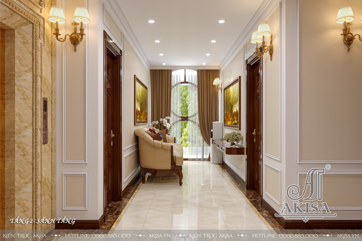 Thiết kế nội thất biệt thự đẹp - Sảnh tầng 2