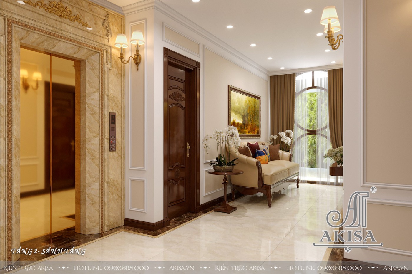 Thiết kế nội thất biệt thự đẹp - Sảnh tầng 2