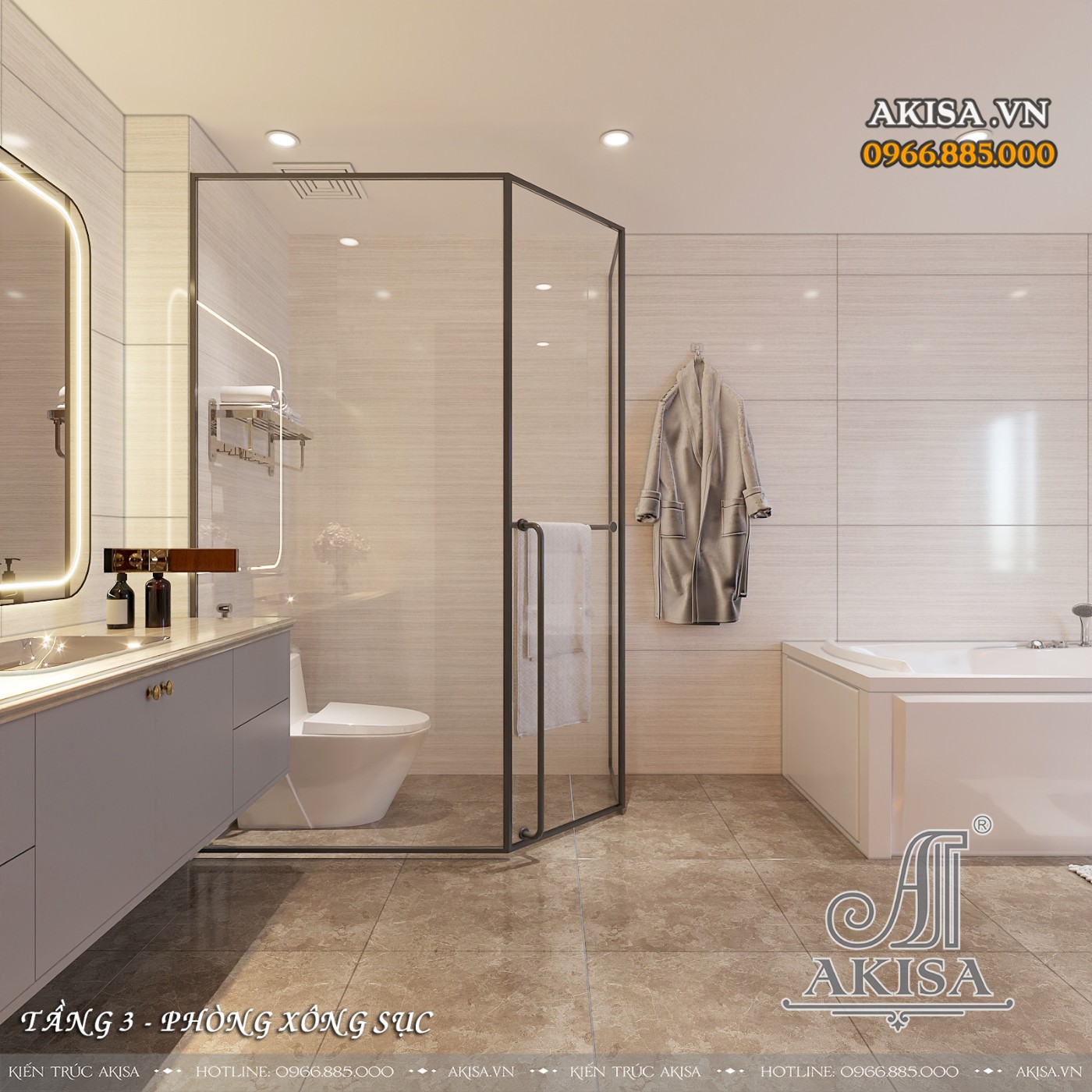 Nội thất tân cổ biệt thự 3 tầng - Phòng WC