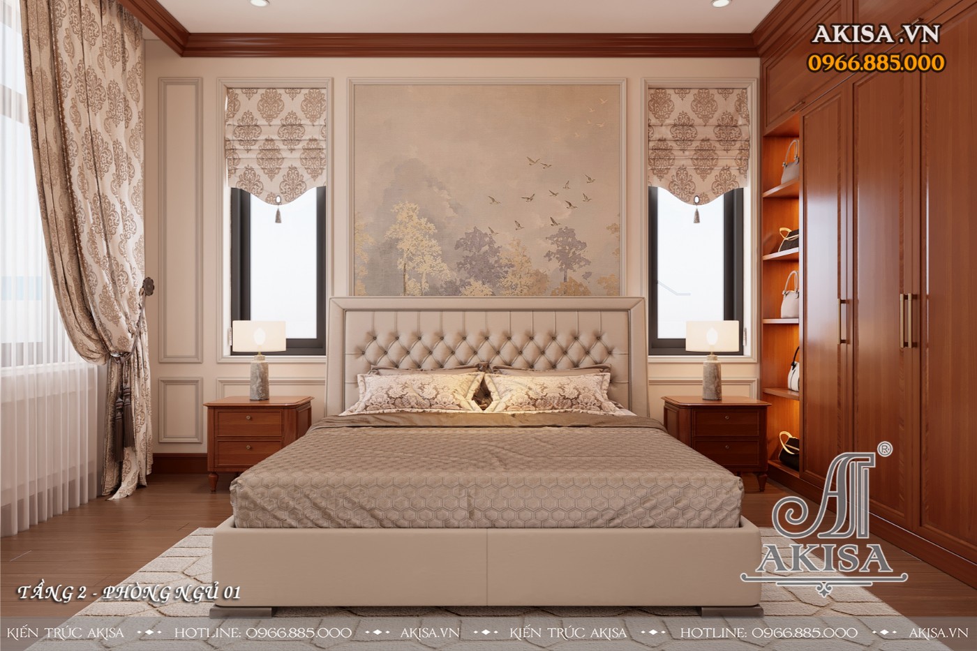 Nội thất tân cổ biệt thự 3 tầng - Phòng ngủ
