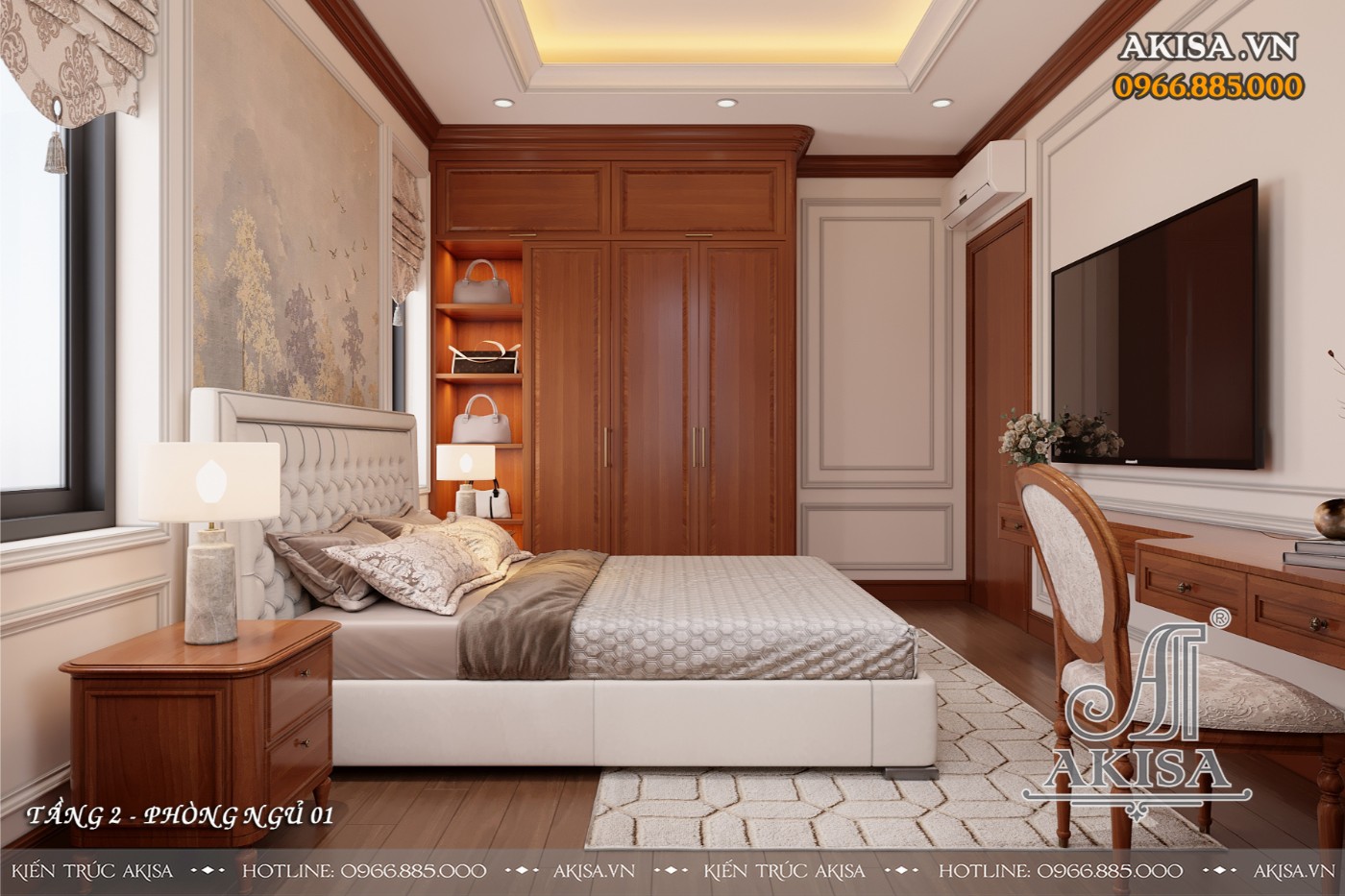Nội thất tân cổ biệt thự 3 tầng - Phòng ngủ