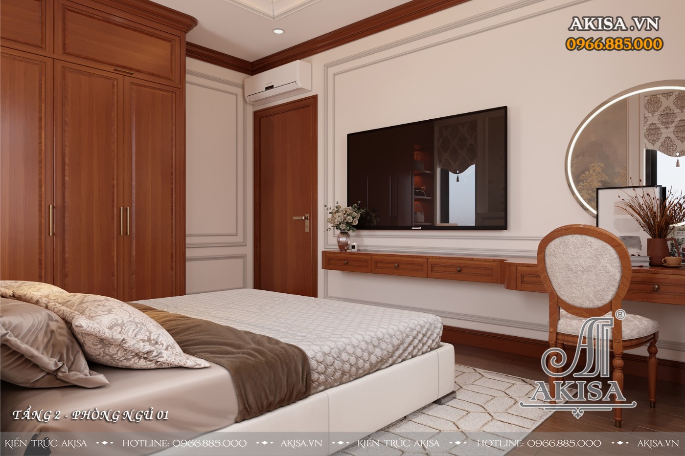 Nội thất tân cổ biệt thự 3 tầng - Phòng ngủ