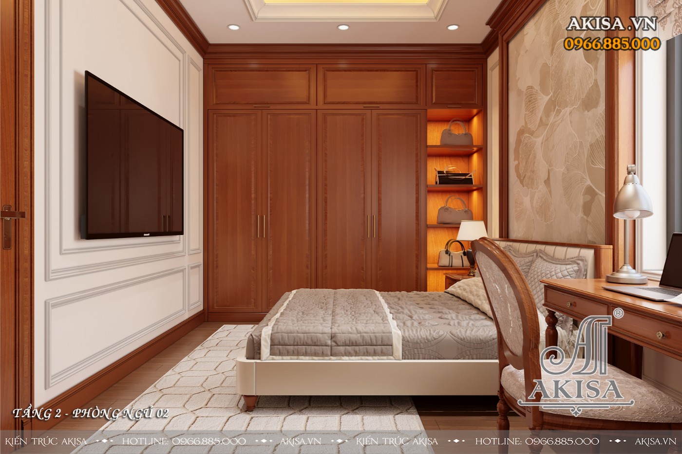 Nội thất tân cổ biệt thự 3 tầng - Phòng ngủ