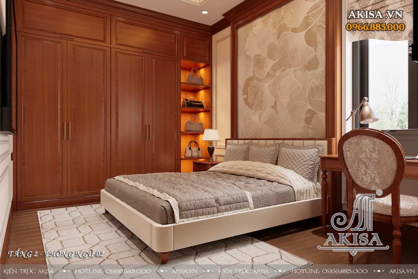 Nội thất tân cổ biệt thự 3 tầng - Phòng ngủ
