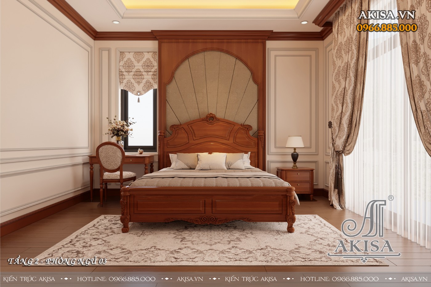 Nội thất tân cổ biệt thự 3 tầng - Phòng ngủ