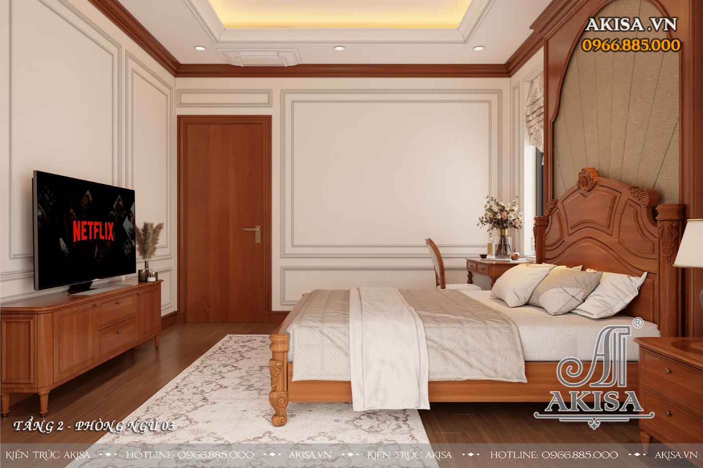 Nội thất tân cổ biệt thự 3 tầng - Phòng ngủ