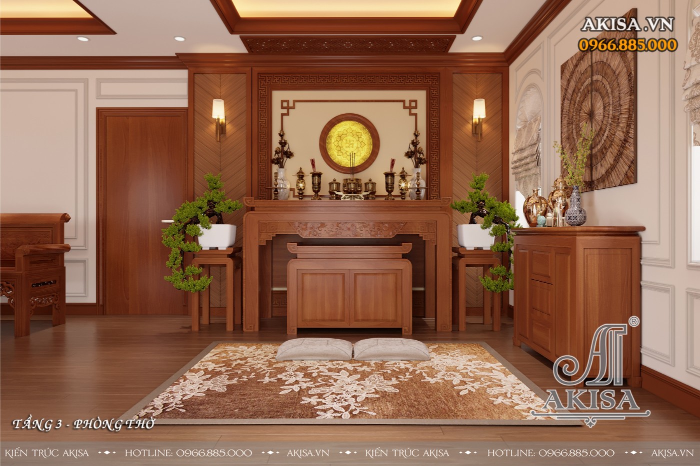 Nội thất tân cổ biệt thự 3 tầng - Phòng thờ