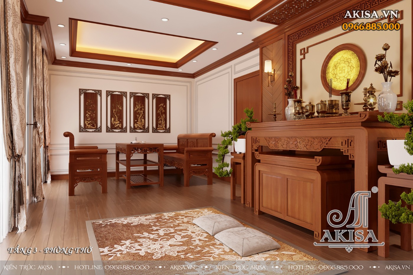 Nội thất tân cổ biệt thự 3 tầng - Phòng thờ