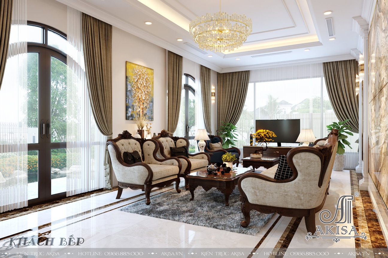 Mẫu nội thất tân cổ điển luxury đẹp sang trọng