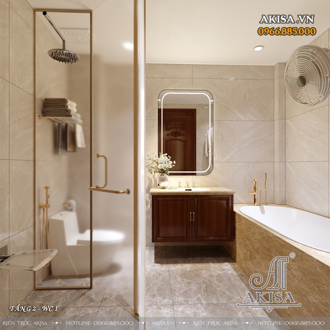 Thiết kế nội thất biệt thự cao cấp - Phòng WC