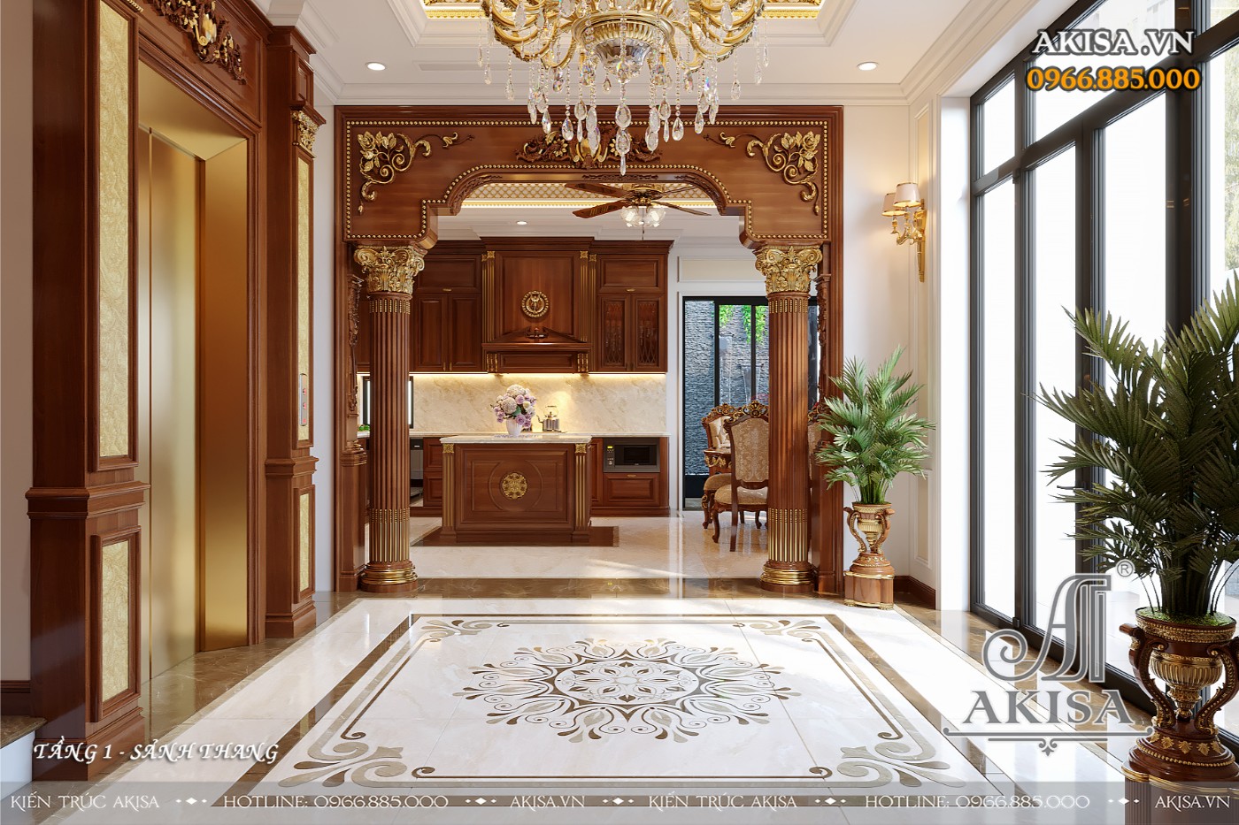 Thiết kế nội thất biệt thự cao cấp - Sảnh tầng 1