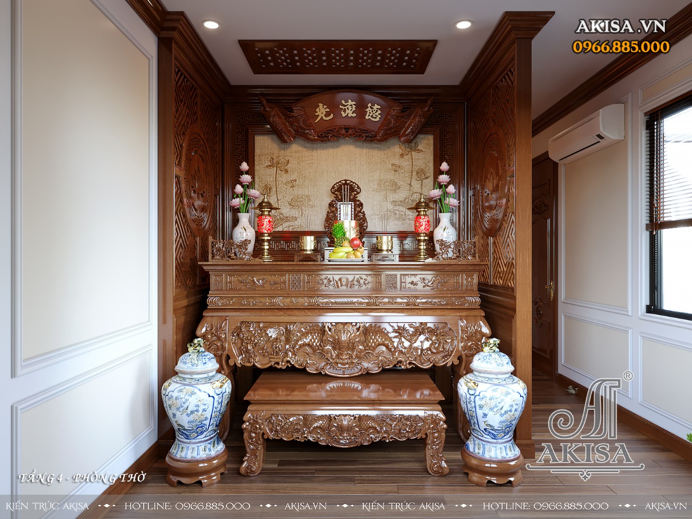 Thiết kế nội thất biệt thự cao cấp - Phòng thờ