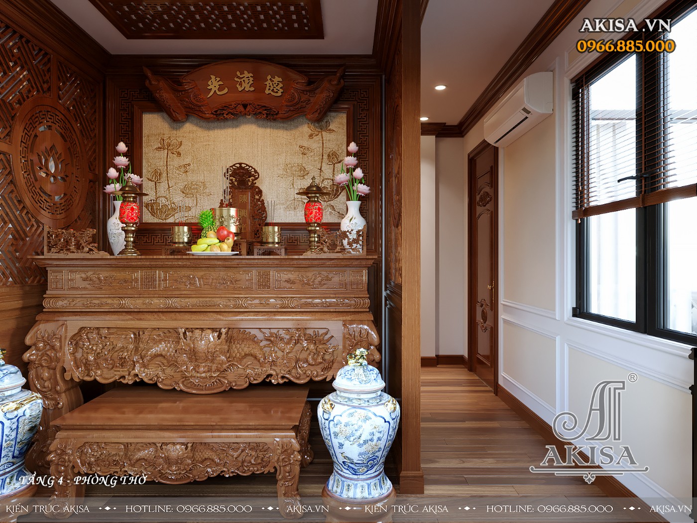 Thiết kế nội thất biệt thự cao cấp - Phòng thờ