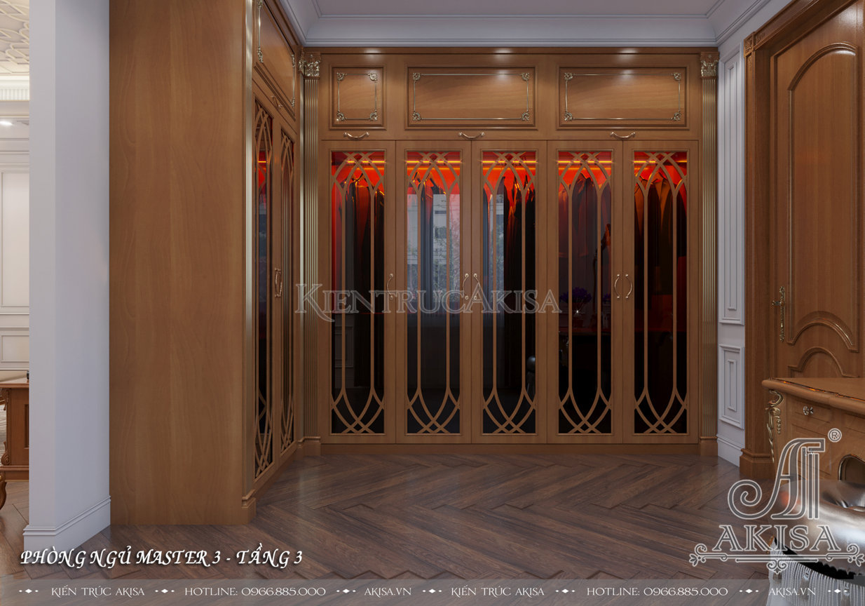 Mẫu nội thất gỗ gõ đỏ phong cách tân cổ điển