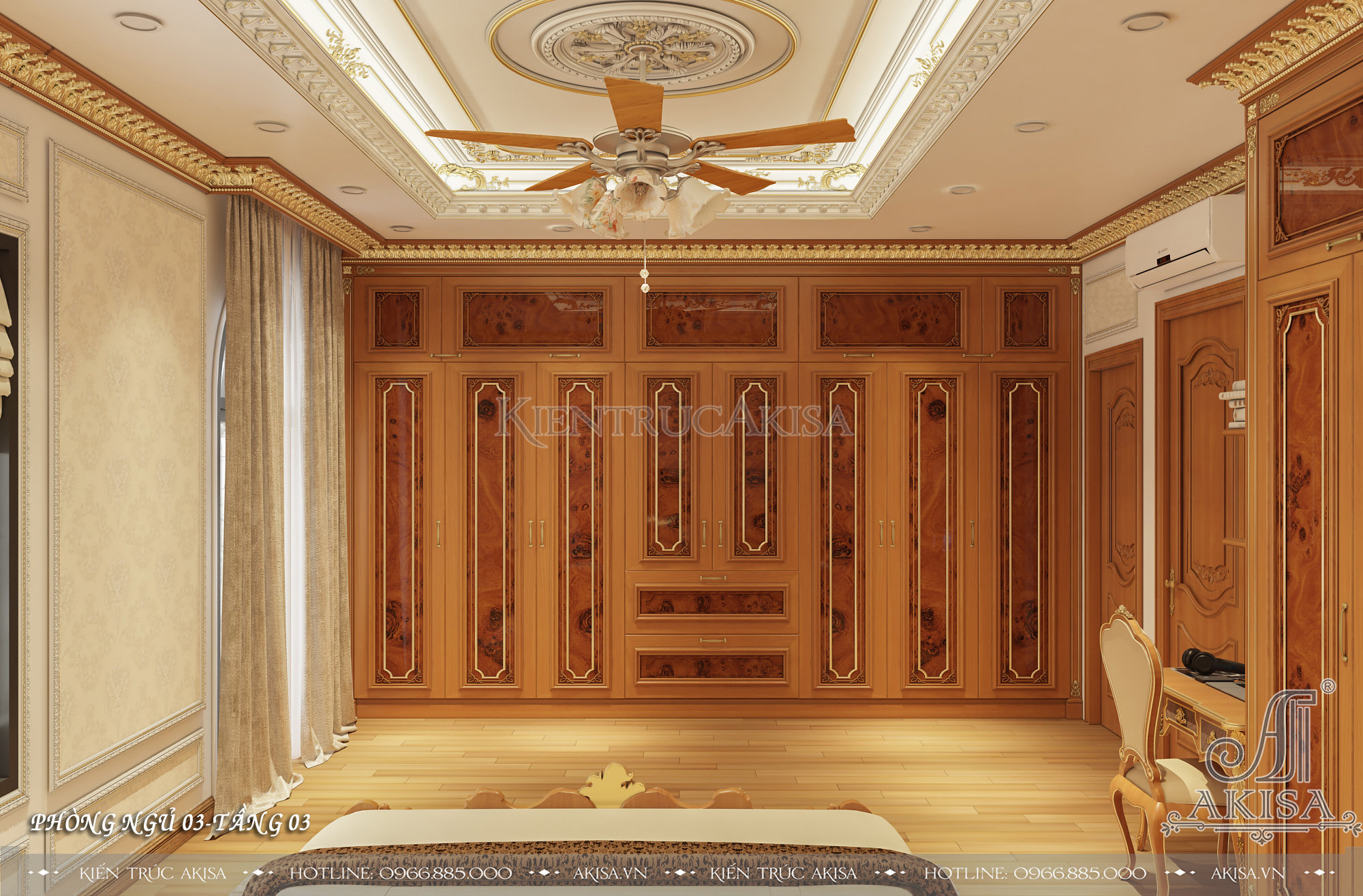 Mẫu nội thất gỗ tự nhiên phong cách tân cổ điển
