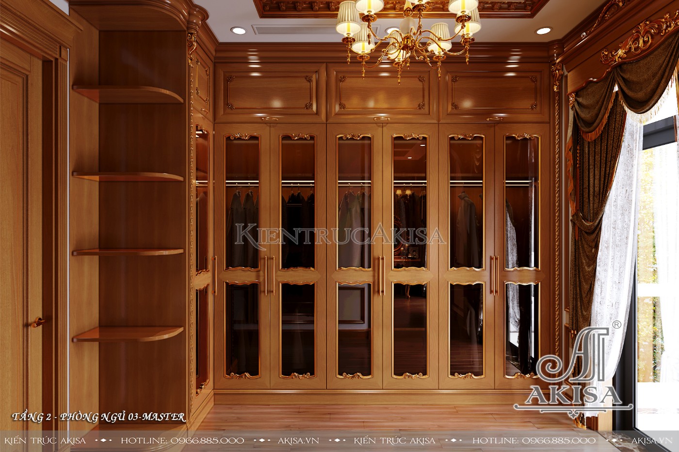Thiết kế nội thất biệt thự tân cổ điển 3 tầng tại Hà Nội - Phòng ngủ Master