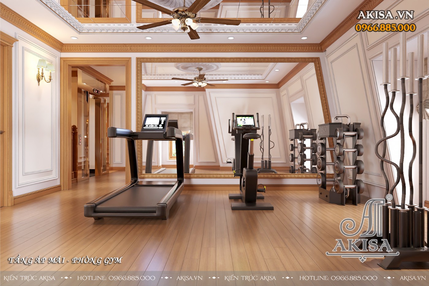 Nội thất biệt thự tân cổ điển - phòng gym