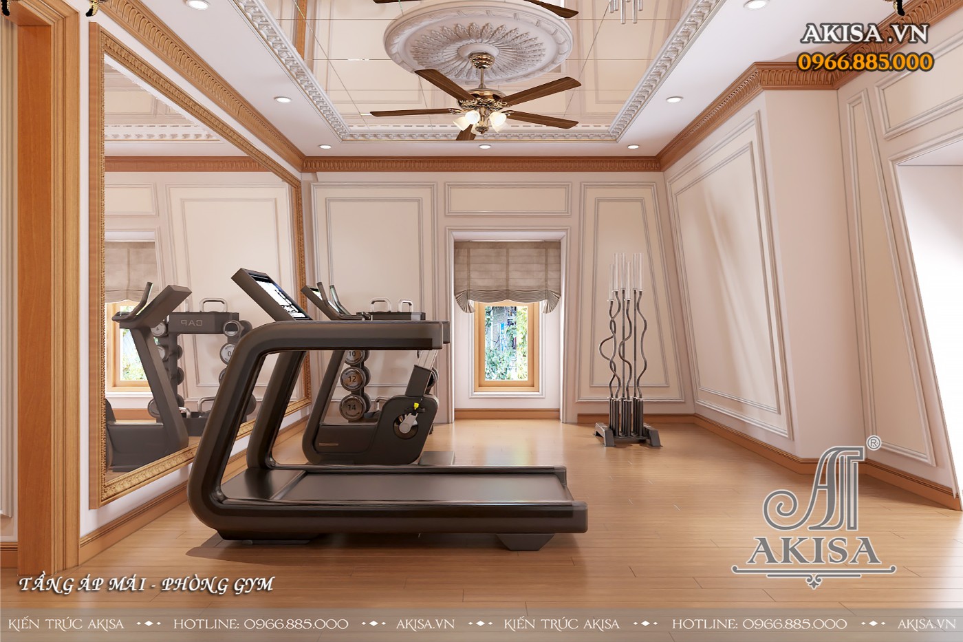 Nội thất biệt thự tân cổ điển - phòng gym
