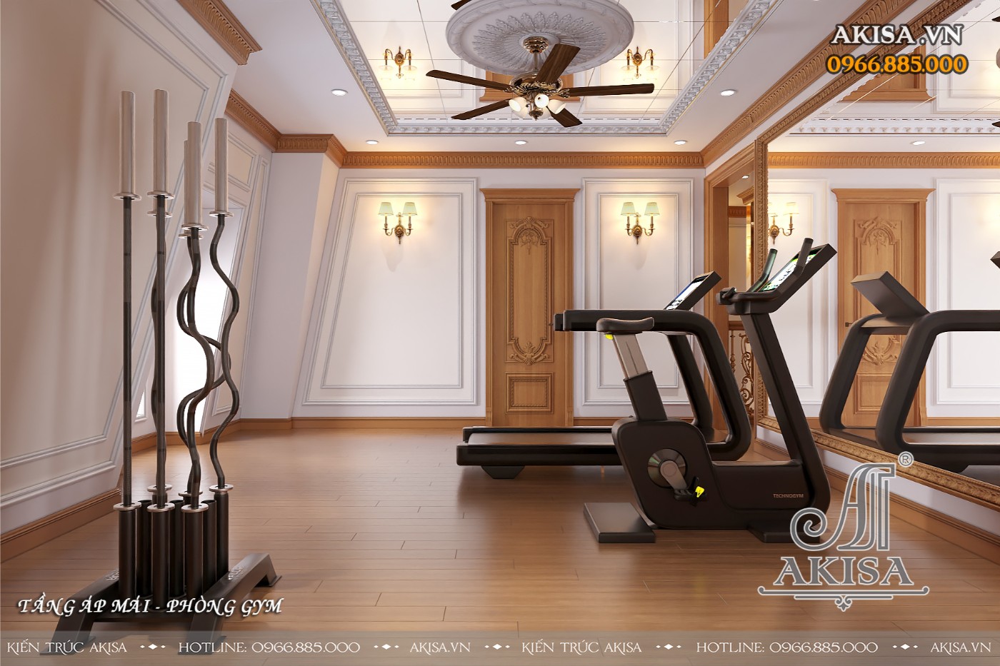 Nội thất biệt thự tân cổ điển - phòng gym