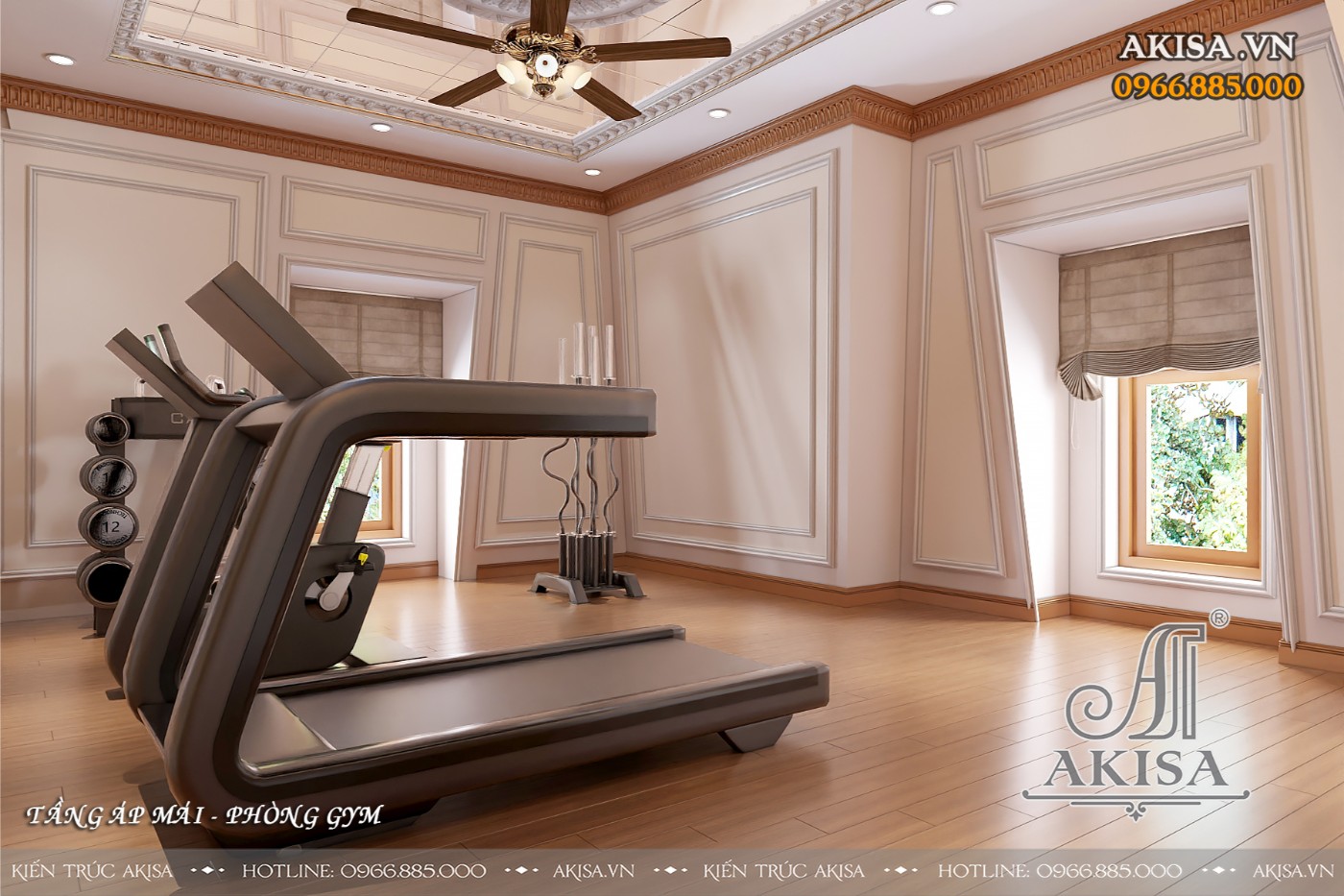 Nội thất biệt thự tân cổ điển - phòng gym