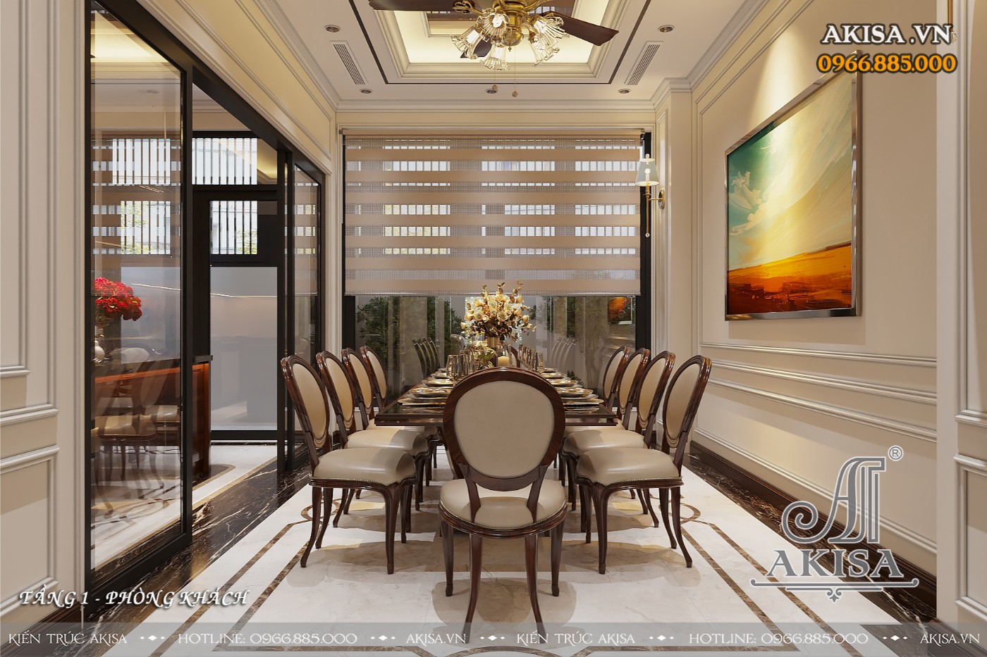 Mẫu nội thất tân cổ điển - phòng bếp ăn