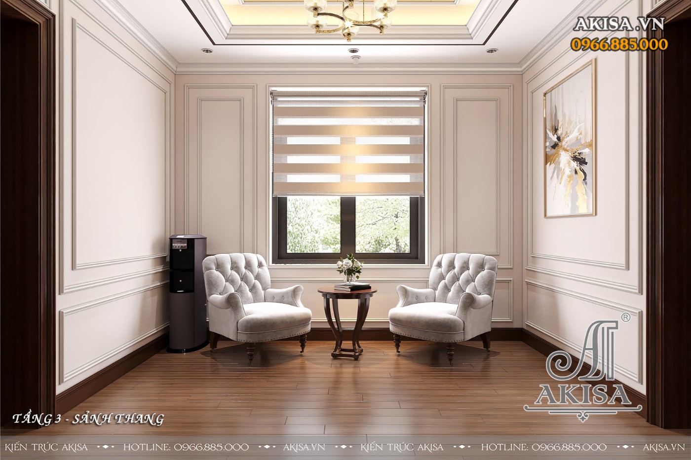 Mẫu nội thất tân cổ điển - sảnh tầng 3