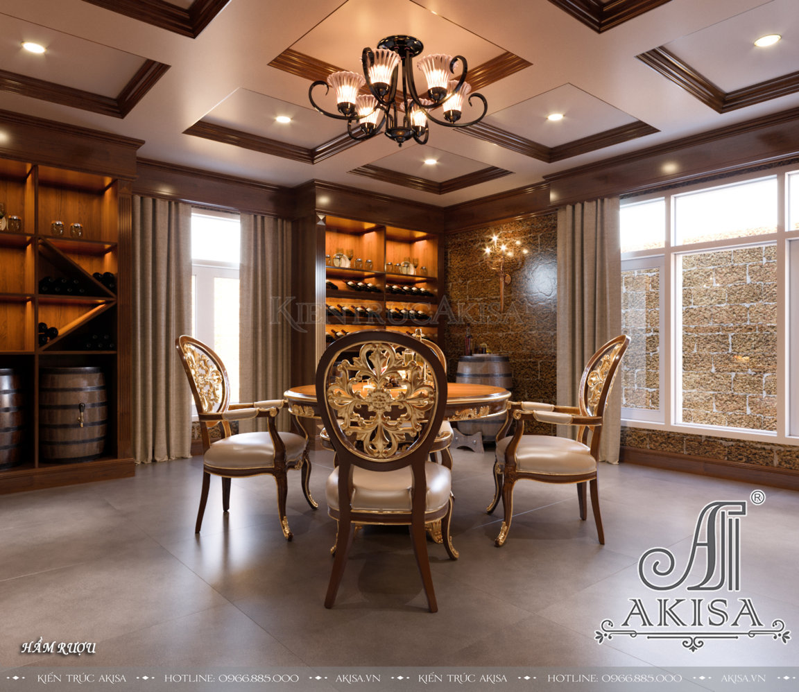Thiết kế nội thất cổ điển gỗ tự nhiên đẳng cấp