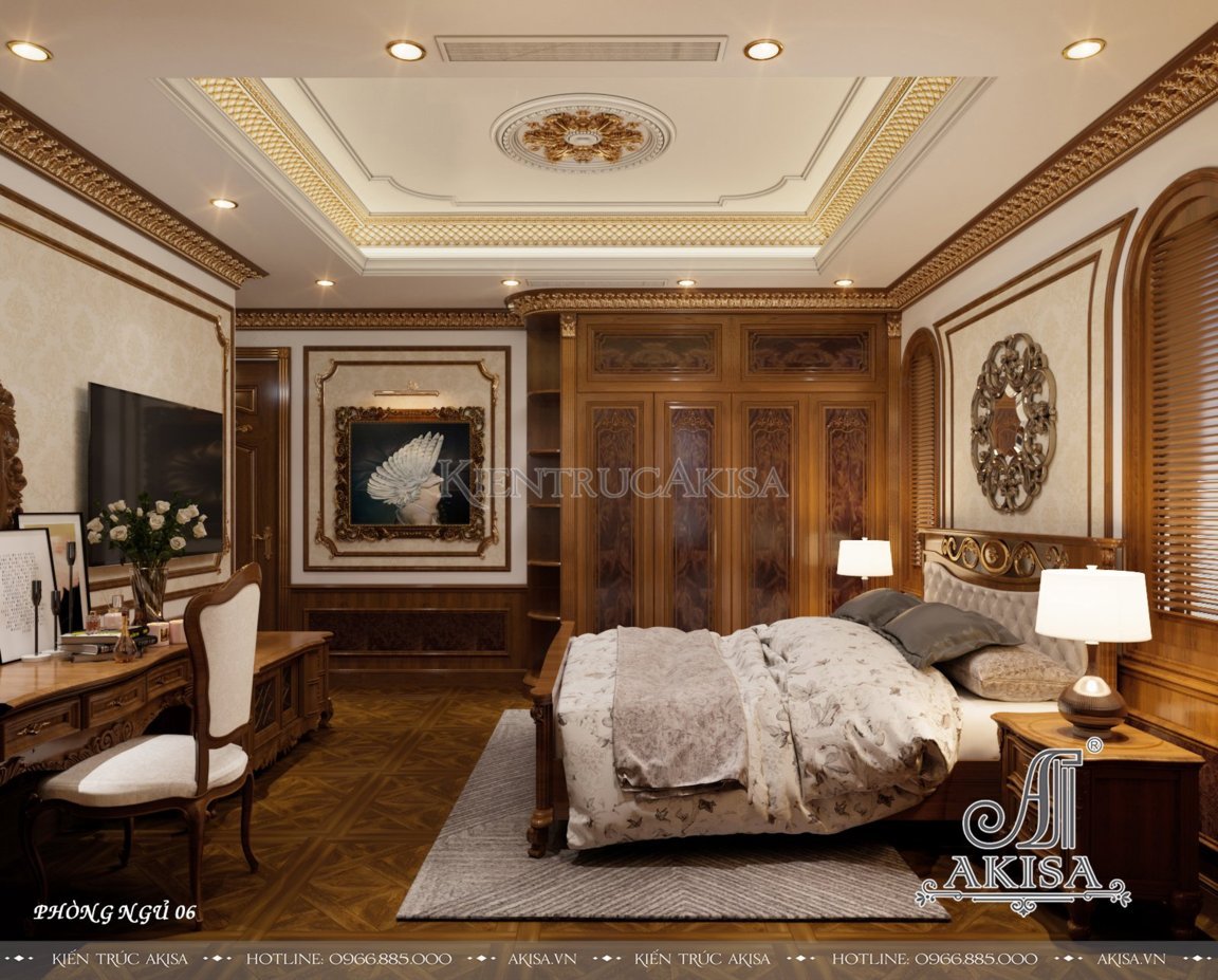 Thiết kế nội thất gỗ gõ đỏ phong cách cổ điển