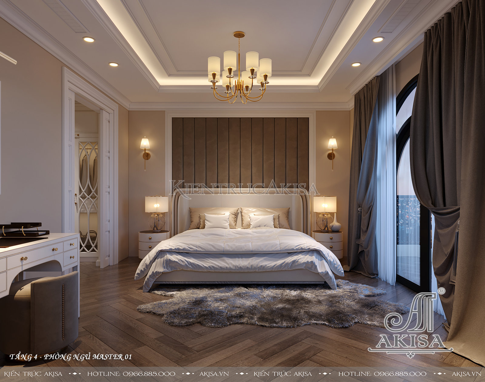 Thiết kế nội thất nhà phố phong cách Luxury - Phòng ngủ