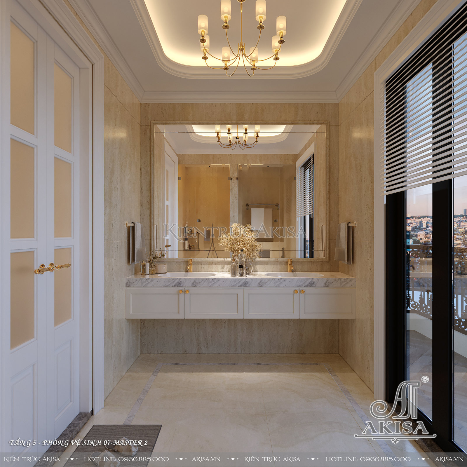 Thiết kế nội thất nhà phố phong cách Luxury - Phòng WC