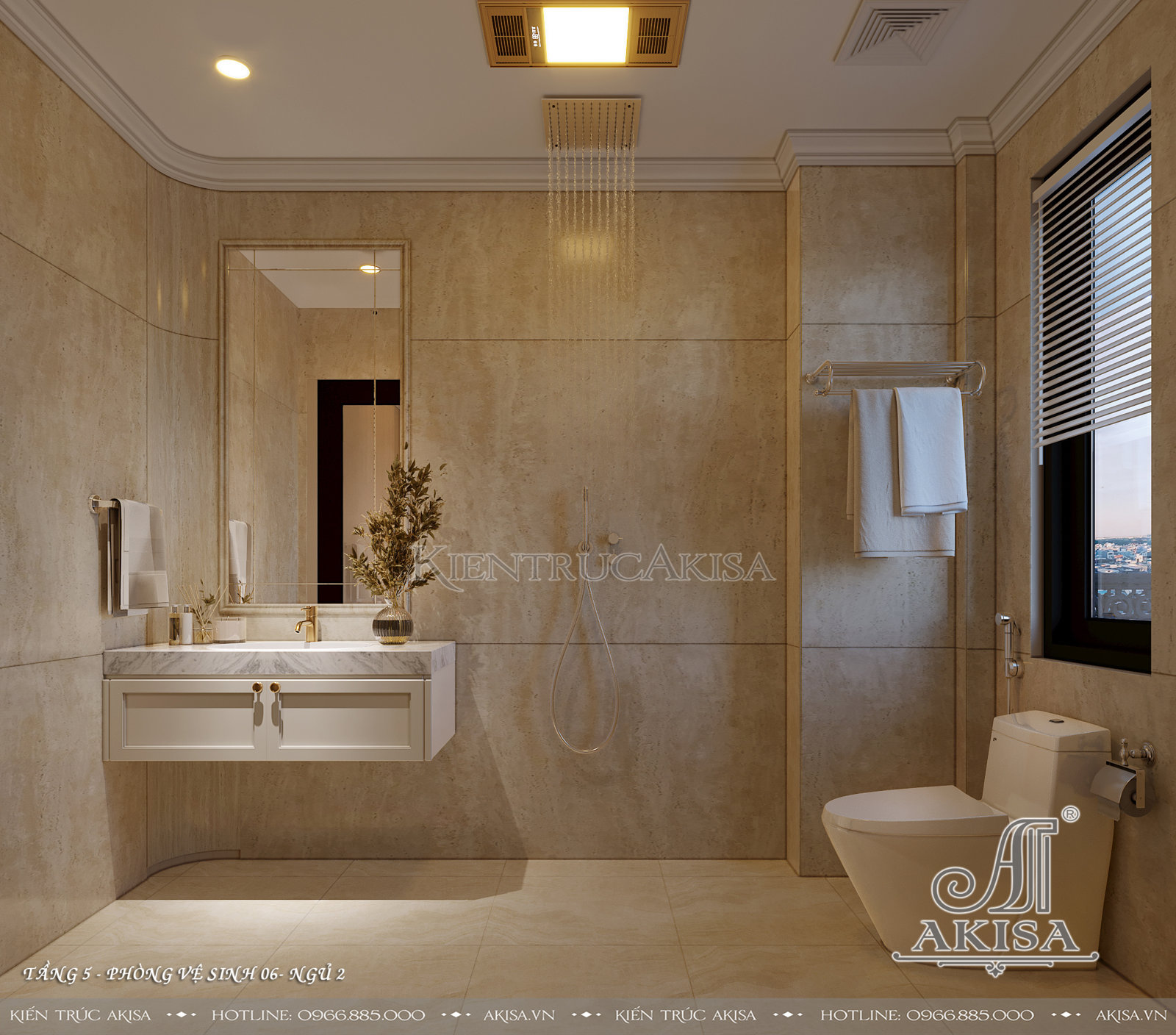 Thiết kế nội thất nhà phố phong cách Luxury - Phòng WC